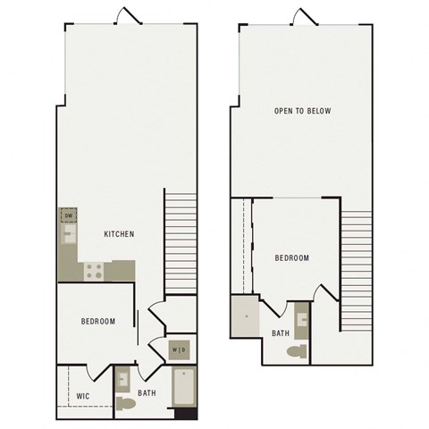 Floor plan for 2 beds, 2 baths, 1191 sqft